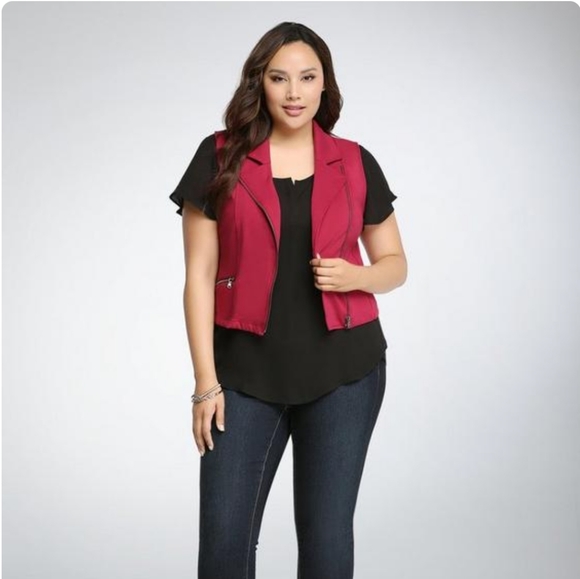 Torrid Moto Cropped Vest size 4 - Picture 7 of 8